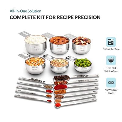 Morgenhaan Stainless Steel Measuring Cups and Spoons Set 